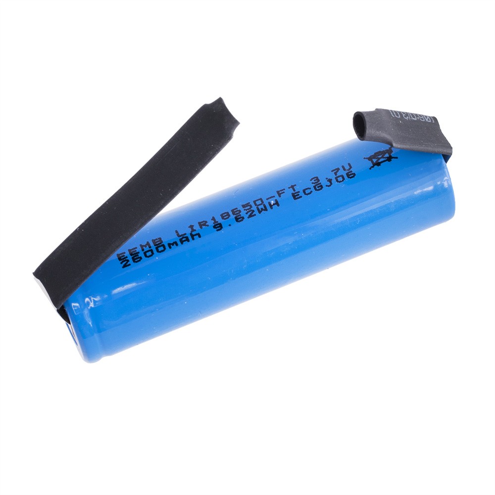 Li-Ion 2600mAh, 3.7V, 18650 EEMB літій-іонний акумулятор з виводами LIR18650 2600mA with contact