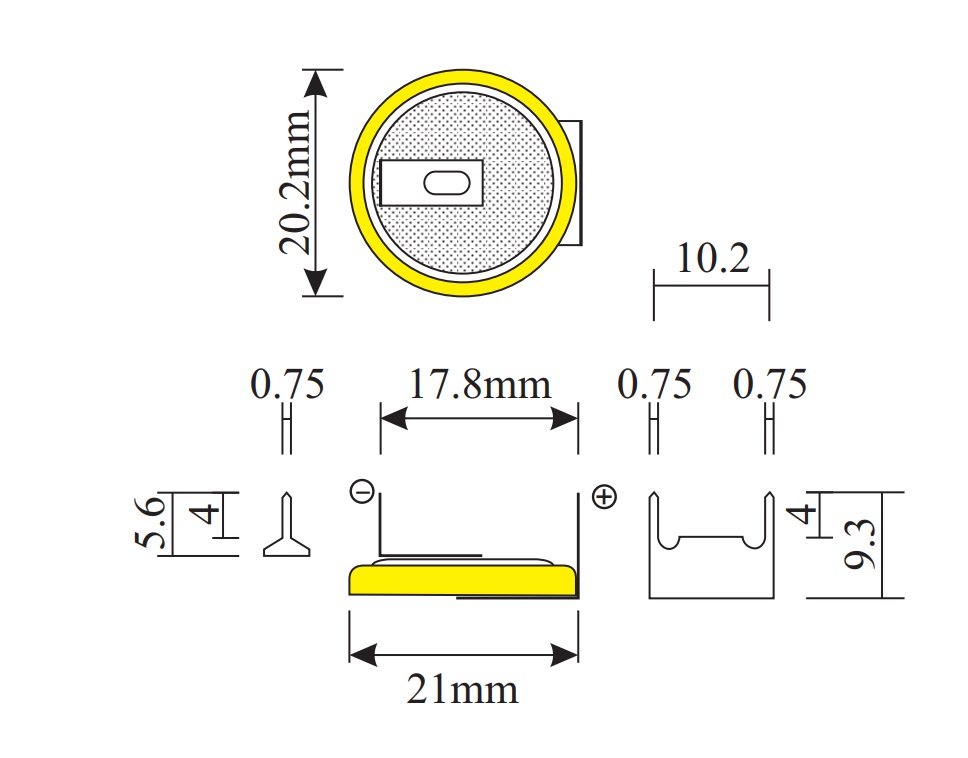 Li-Ion 60mAh, 3,7V, 2032 Kinetic літій-іонний акумулятор LIR2032H-1GU