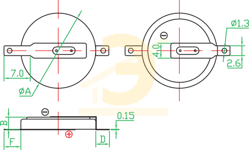 Li-Ion 7mAh, 3,6V, 2430 GP Batteries літій-іонний акумулятор LIR2430-LBY2