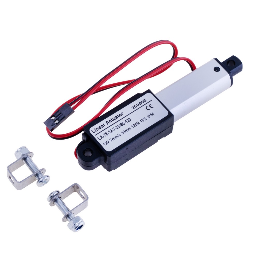 Лінійний мотор. шток 30мм. Швидкість 7мм/с, LA-T8-12-7-30/85-120