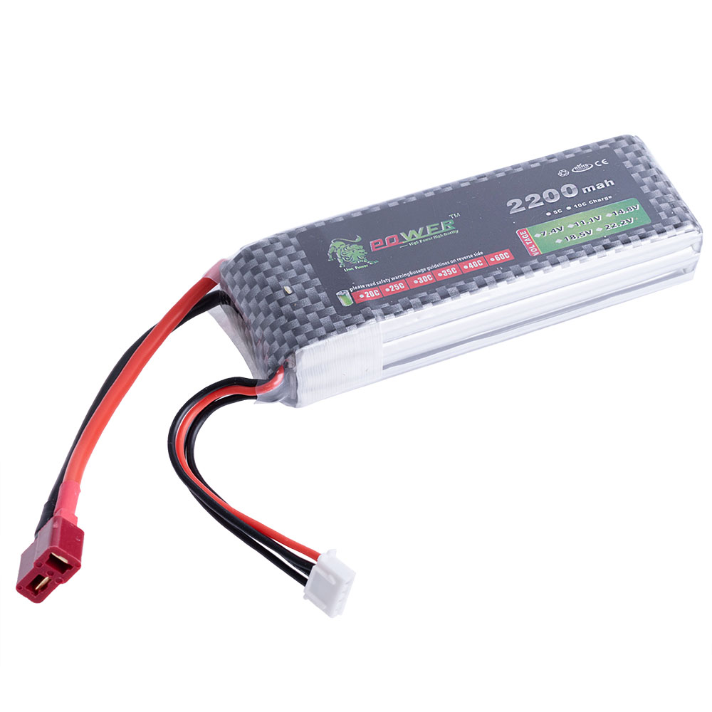 Li-Ion 2200mAh, 11,1V, 106x35x22mm LiPower літій-іонний акумулятор збірка LP1335108 25C, 3S1P-(Airplane battery)