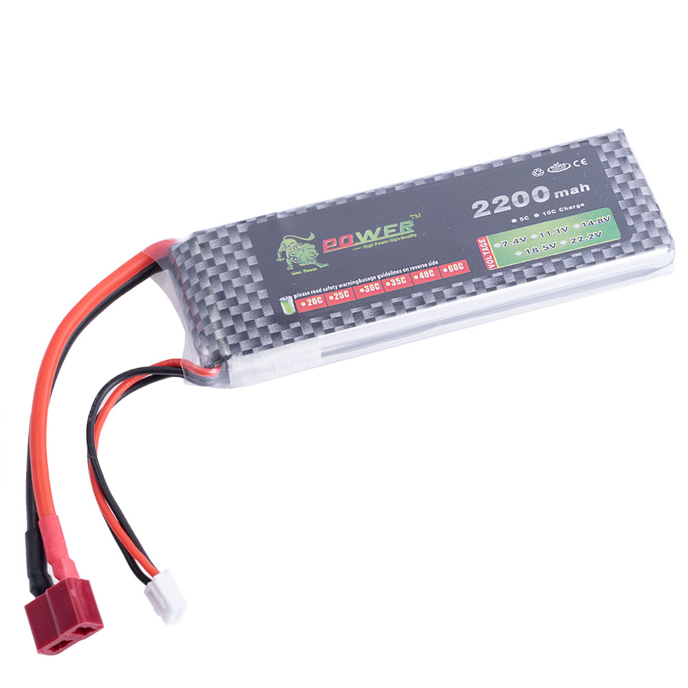 Li-Ion 2200mAh, 7,4V, 106x35x15mm LiPower літій-іонний акумулятор збірка LP1335108 25C, 2S1P-(Airplane battery)