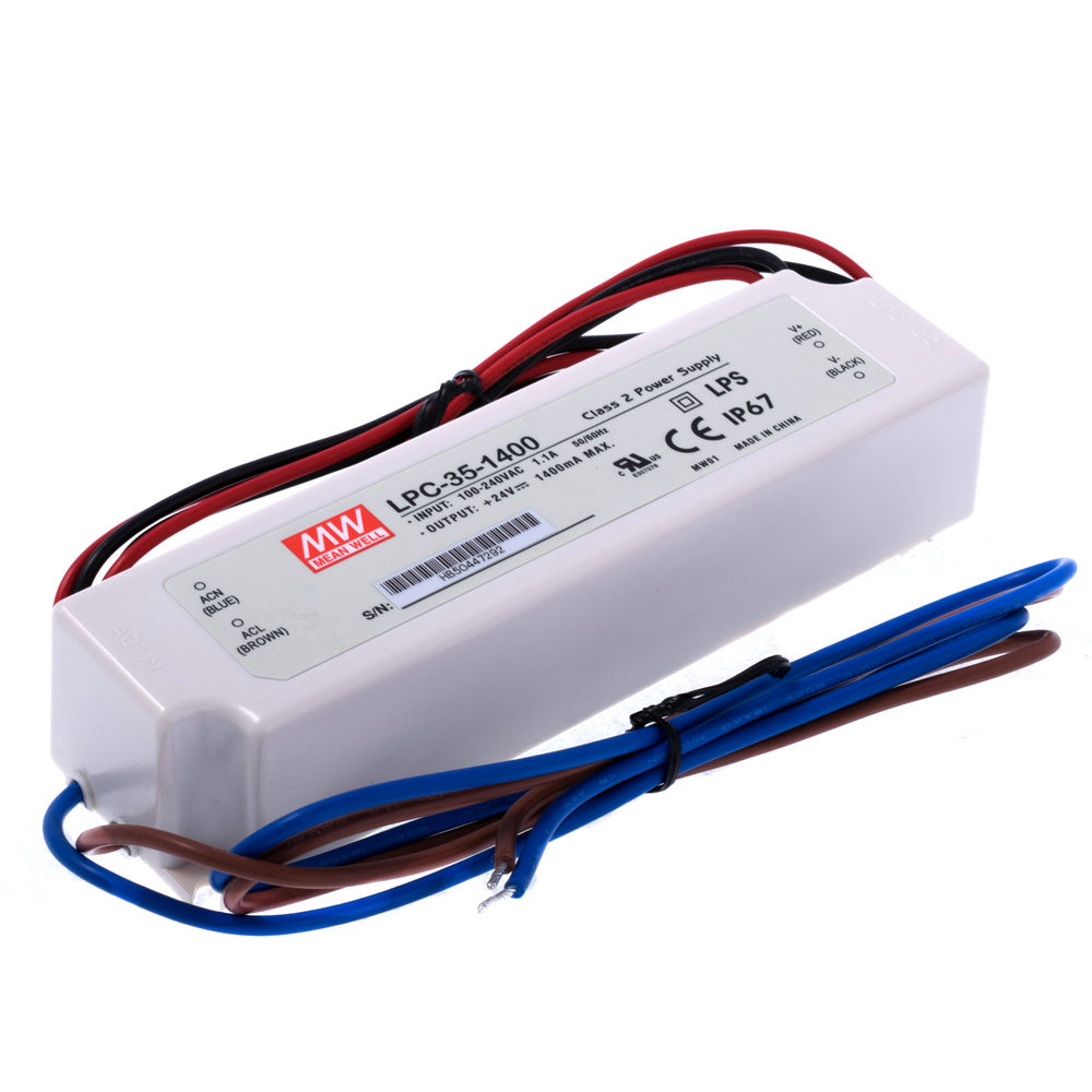 Блок живлення для світлодіодів 1400mA, 9...24VDC, LPC-35-1400 Блок живлення для світлодіодів 1400mA, 9...24VDC, LPC-35-1400
