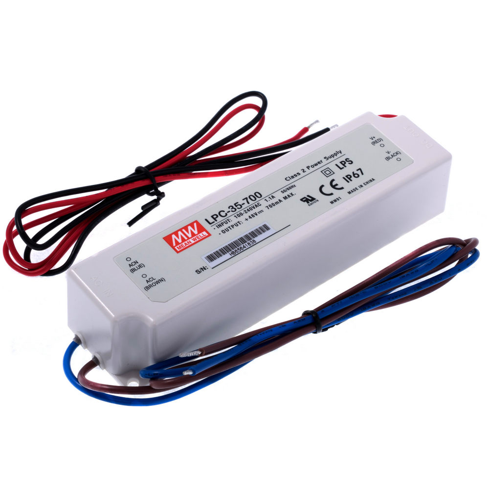 Блок живлення для світлодіодів 700mA, 9...48VDC, LPC-35-700