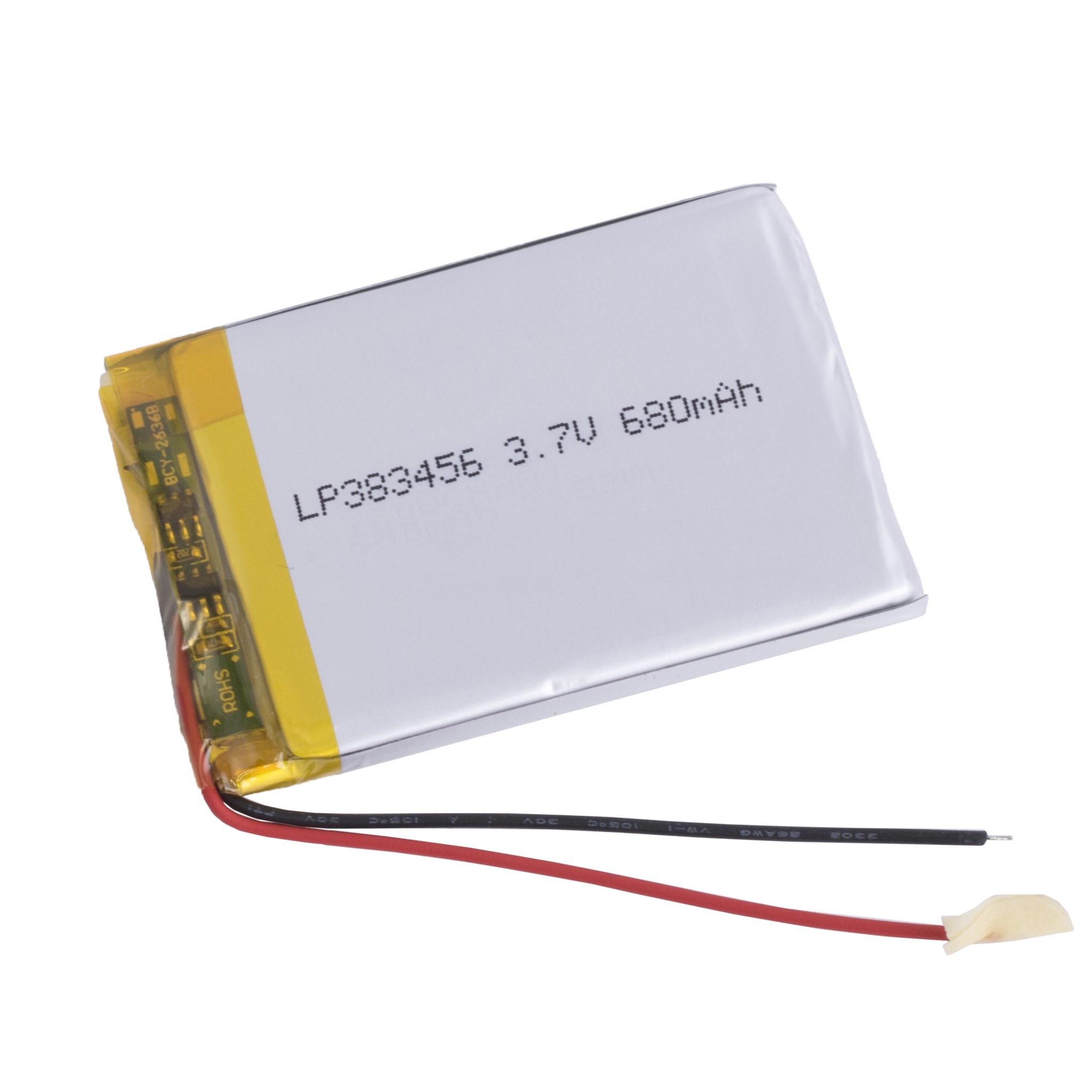LiPo 680 mAh, 3,7V, 3,8x34x51мм (LiPower) акумулятор літій-полімерний)