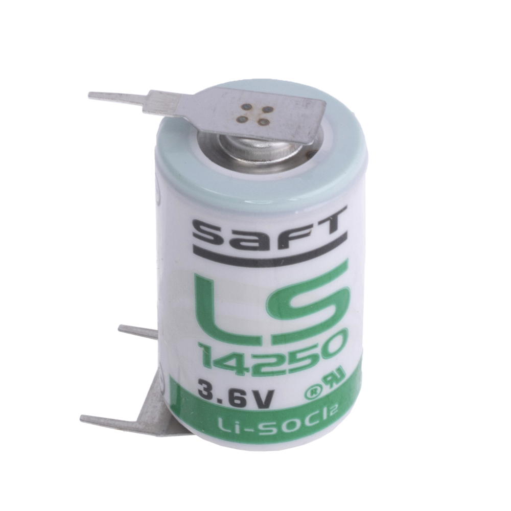 Батарейка 1/2AA літієва 3,6V 1шт. з контактами SAFT LS142503PFRP Батарейка 1/2AA літієва 3,6V 1шт. з контактами SAFT LS142503PFRP