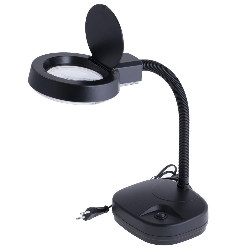 Лупа-лампа ZD-123 Lamp настольная, круглая, 3Х + 8Х, диам.-90мм, черная Лупа-лампа ZD-123 Lamp настольная, круглая, 3Х + 8Х, диам.-90мм, черная