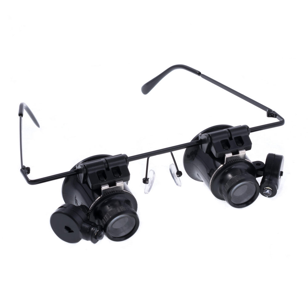 Лупа-окуляри ювелірні 20X збільшення з LED підствіткою Magnifier 9892A-II