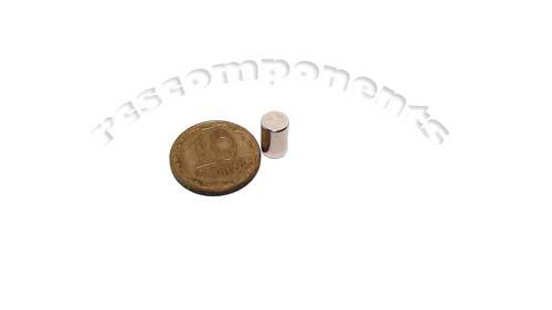 Магніт NdFeB, диск/циліндр D5 x 7,5 mm (N38), Ni + Cu + Ni (нікель) Магніт NdFeB, диск/циліндр D5 x 7,5 mm (N38), Ni + Cu + Ni (нікель)