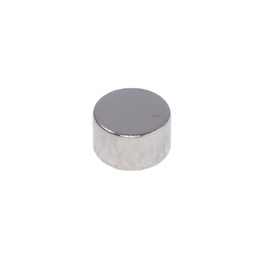Магніт NdFeB, диск/циліндр D5 x 3 mm (N38), Ni + Cu + Ni (нікель)