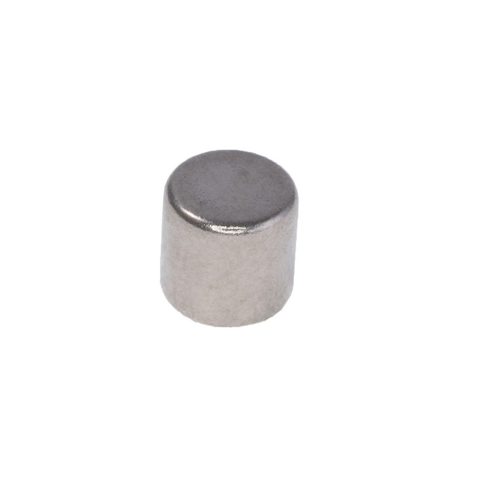 Магніт NdFeB, диск/циліндр D5 x 5 mm (N38), Ni + Cu + Ni (нікель)