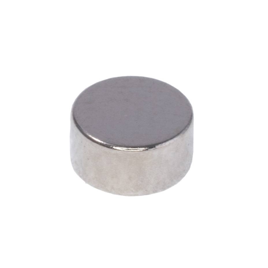 Магніт NdFeB, диск/циліндр D6 x 3 mm (N38), Ni + Cu + Ni (нікель)