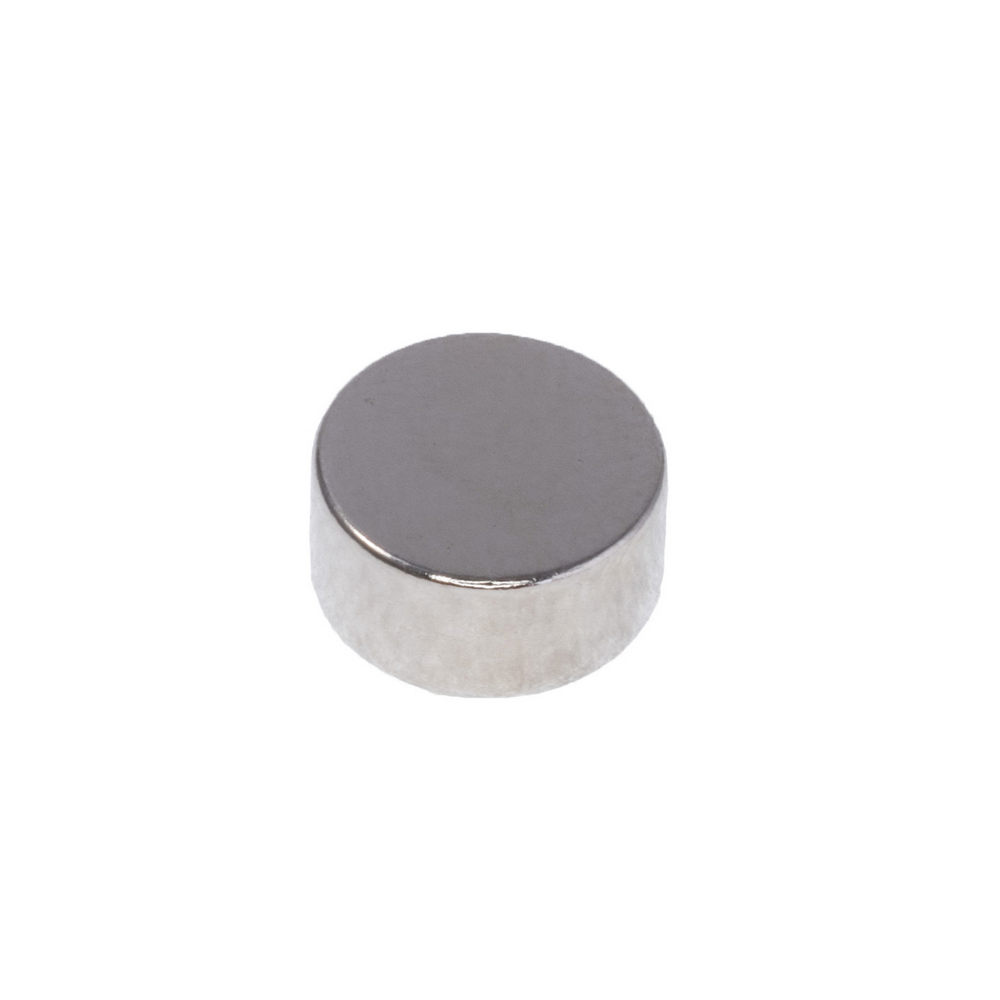 Магніт NdFeB, диск/циліндр D8 x 4 mm (N38), Ni + Cu + Ni (нікель)