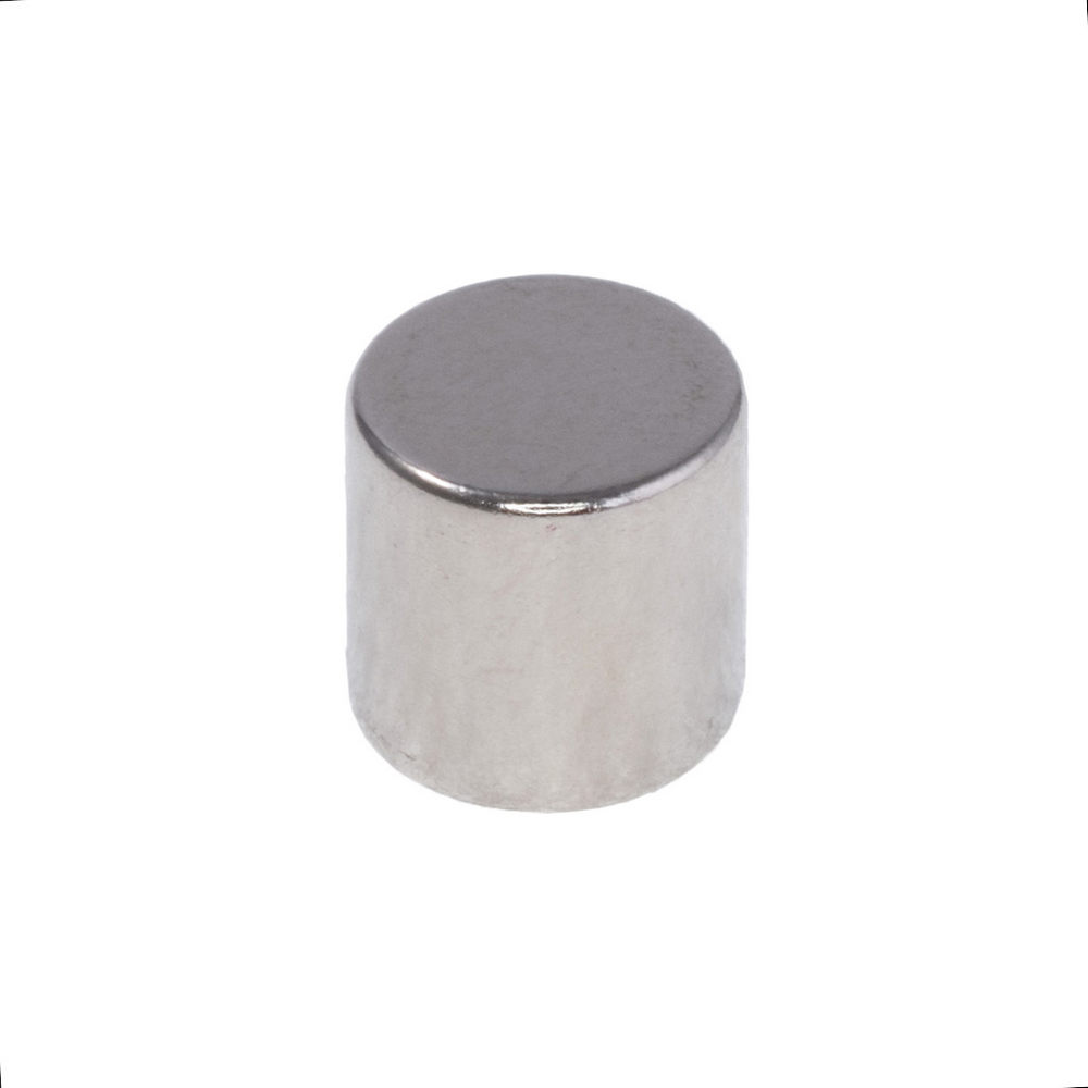 Магніт NdFeB, диск/циліндр D8 x 8 mm (N38), Ni + Cu + Ni (нікель)
