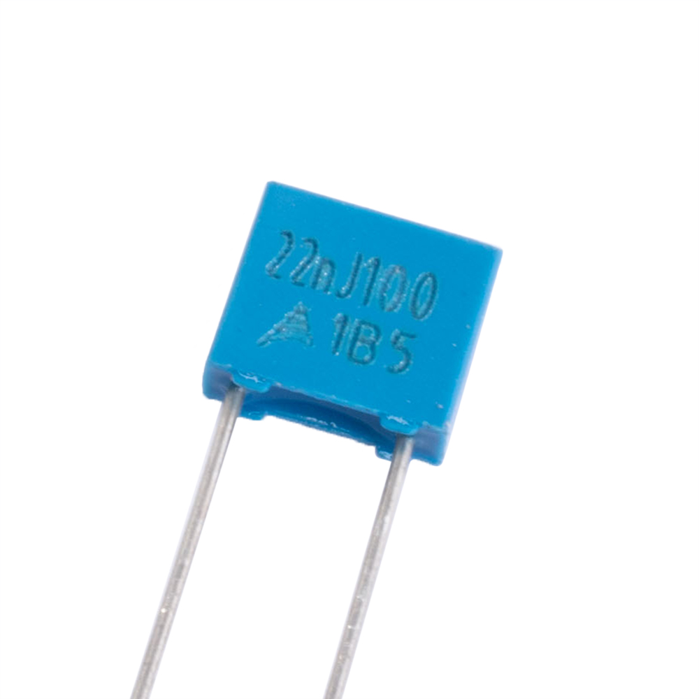 MEB 22nF 100VDC J (+/-5%), P = 5mm, 7,2x6,5x2,5mm (MEB223J2AB-Hitano) (конденсатор плівковий)