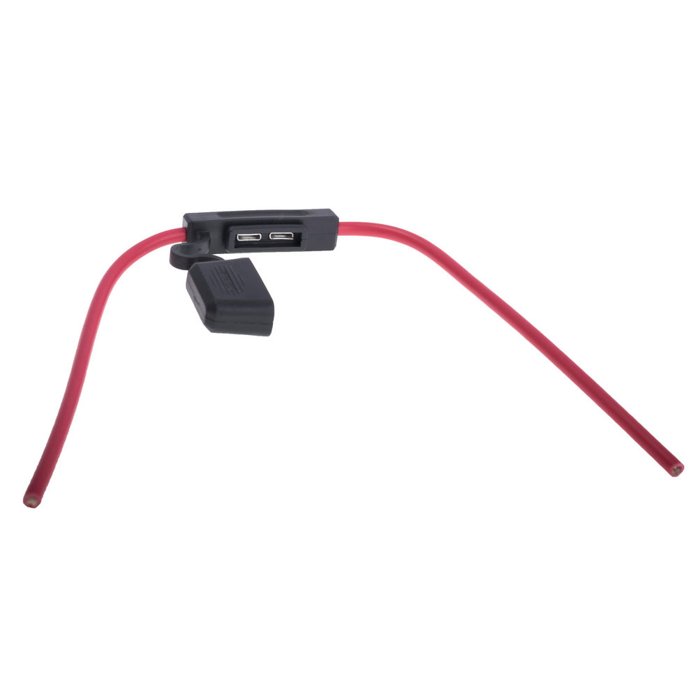 Тримач авто запобіжника типу Medium (19mm) (ZC-9012A-Zeeman) (червоний провід AWG # 12 (30см), чорний тримач/бензино- і маслостійкий) Тримач авто запобіжника типу Medium (19mm) (ZC-9012A-Zeeman) (червоний провід AWG # 12 (30см), чорний тримач/бензино- і маслостійкий)