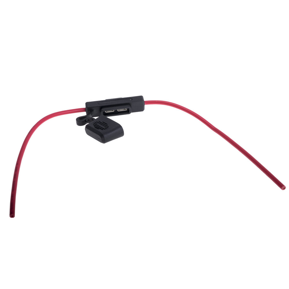 Тримач авто запобіжника типу Medium (19mm) (ZC-9012C-Zeeman) (червоний провід AWG # 16 (30см), чорний тримач/бензино- і маслостійкий) Тримач авто запобіжника типу Medium (19mm) (ZC-9012C-Zeeman) (червоний провід AWG # 16 (30см), чорний тримач/бензино- і маслостійкий)
