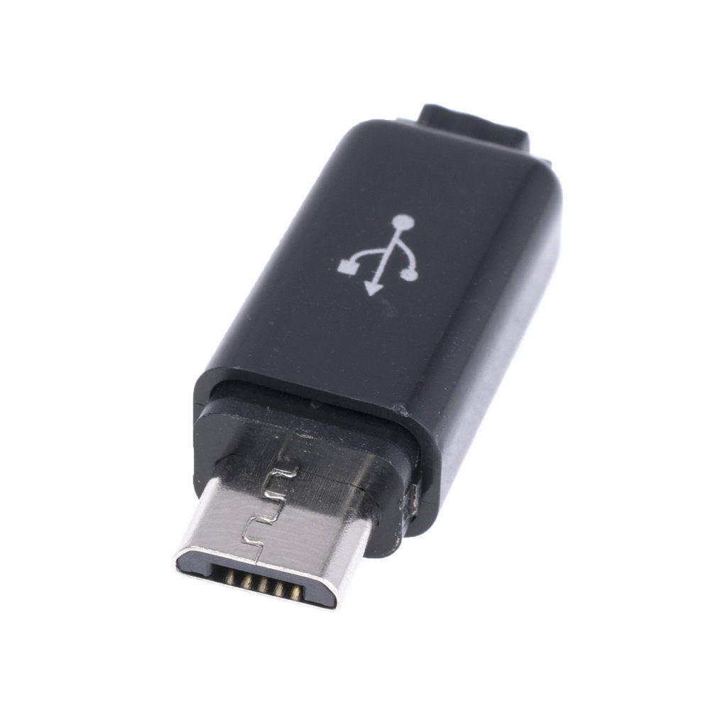 Micro USB тип B вилка apple style чорна 4 pin