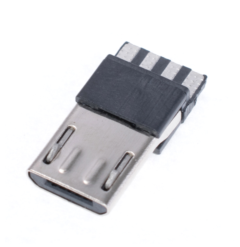 Micro USB тип B вилка apple style чорна 4 pin