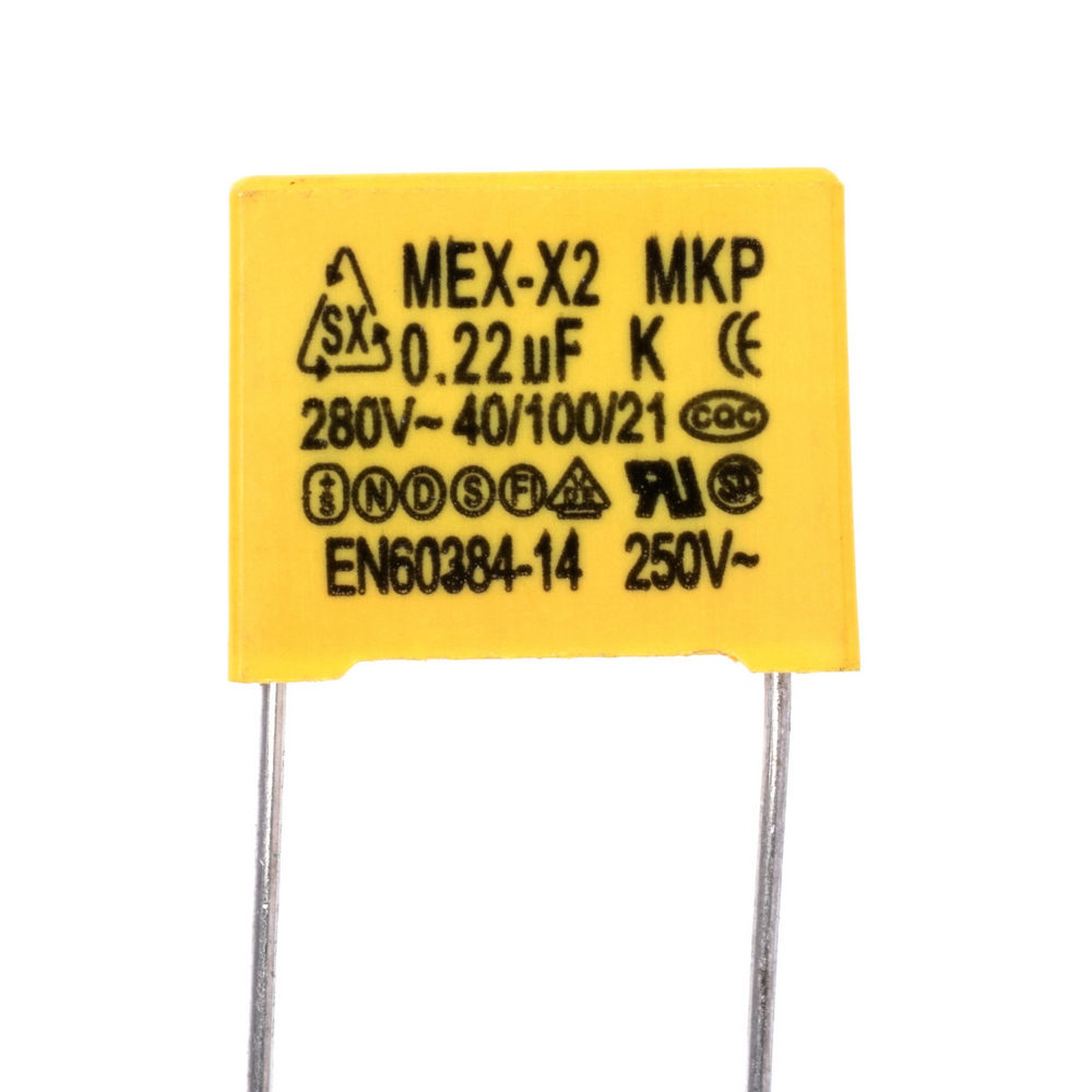 MKP 220nF 280VAC K (+/-10%), P = 15mm, 8,4x14,5x18mm (конденсатор плівковий)