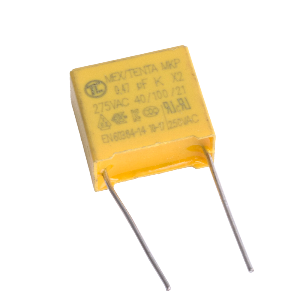 MKP61 (MEX-X2 / class X2) 470nF 275VAC 10% P = 15mm, 18х16х10mm Tenta