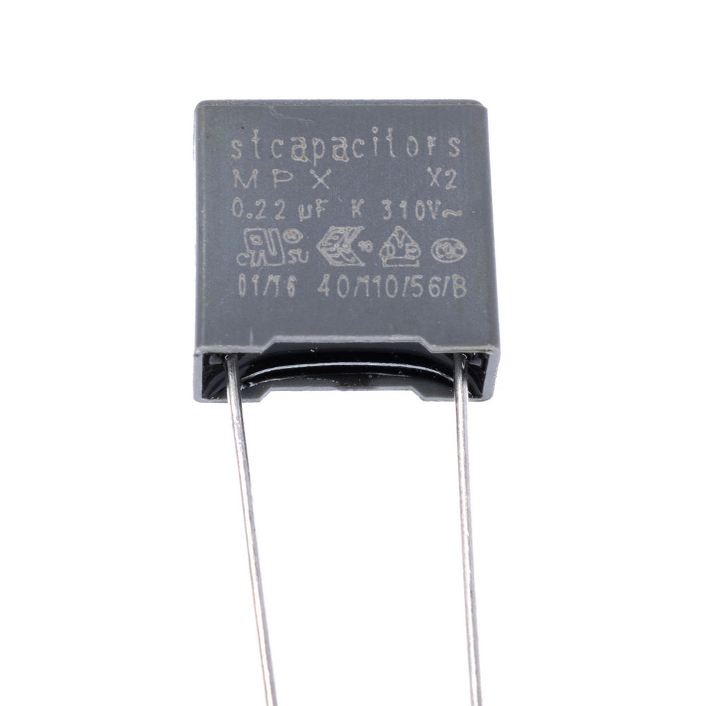 MPX (class X2) 220nF 310VAC K (+/-10%), P = 10mm, 6x12x13mm (X2224K31L10 (C3) -Stcapasitor) (конденсатор плівковий) MPX (class X2) 220nF 310VAC K (+/-10%), P = 10mm, 6x12x13mm (X2224K31L10 (C3) -Stcapasitor) (конденсатор плівковий)