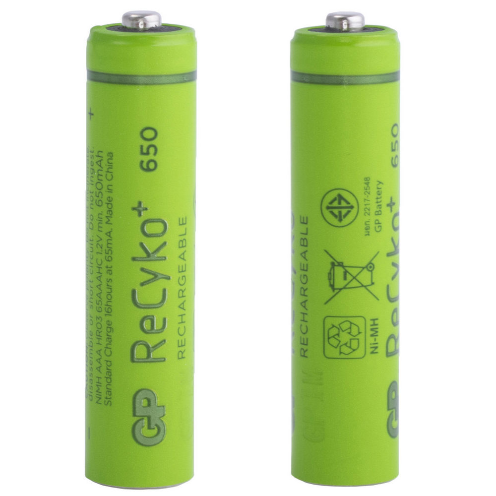 NiMH 650mAh, 1,2V, AAA GP Batteries, нікель-метал-гідридний акумулятор 65AAAHCE-2GBE2 ReCyko