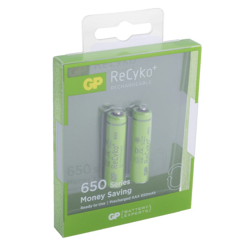 NiMH 650mAh, 1,2V, AAA GP Batteries, нікель-метал-гідридний акумулятор 65AAAHCE-2GBE2 ReCyko