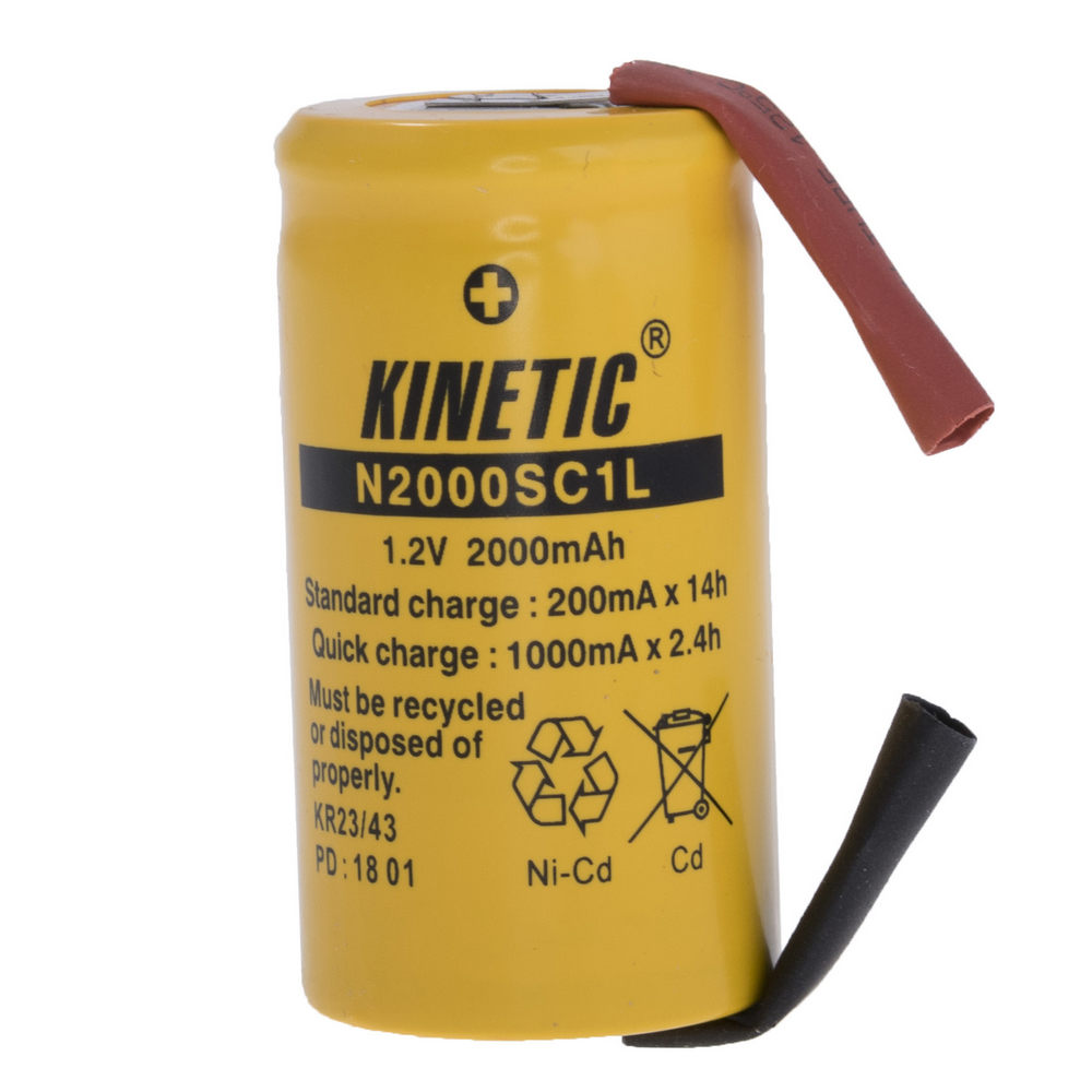 NiCd 2000mAh, 1,2V, SC Kinetic, нікель-кадмієвий акумулятор N2000SC1L