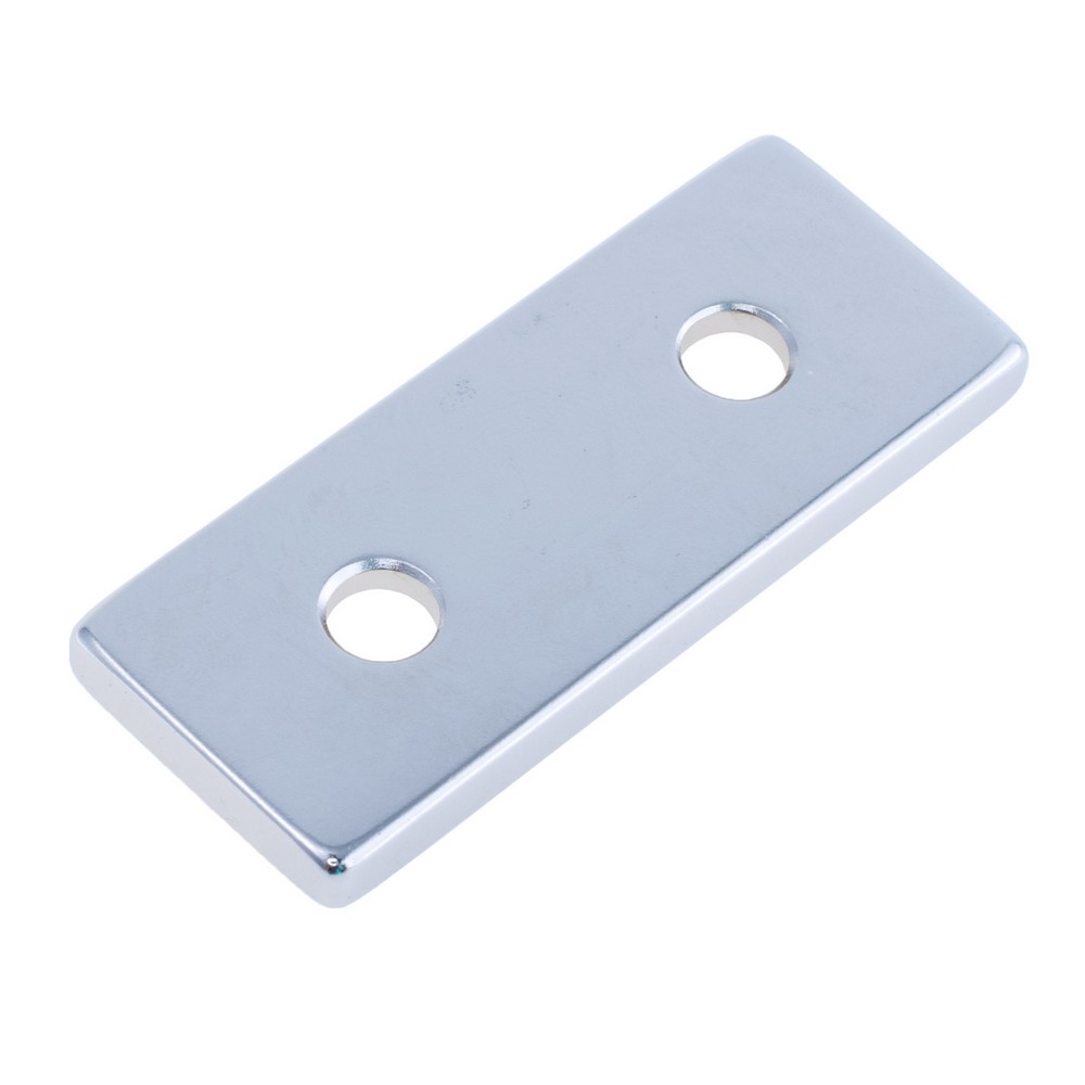 Магніт N38, NdFeB, Ni + Cu + Ni Block NdFeB Magnet with Countersunk, 50x20x4.5mm х d10/5,5X2