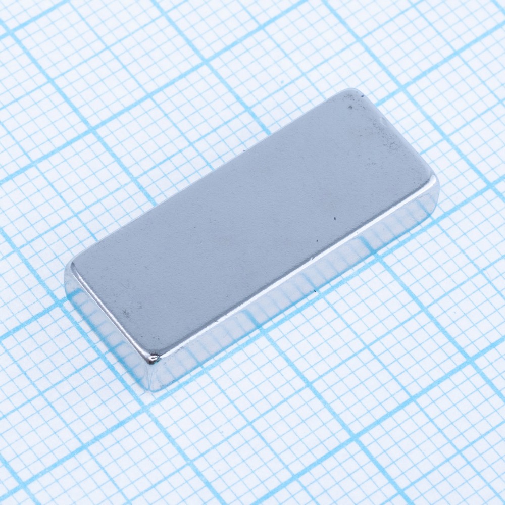 Магніт N38, NdFeB, Ni + Cu + Ni,  Block, 25x10x5mm