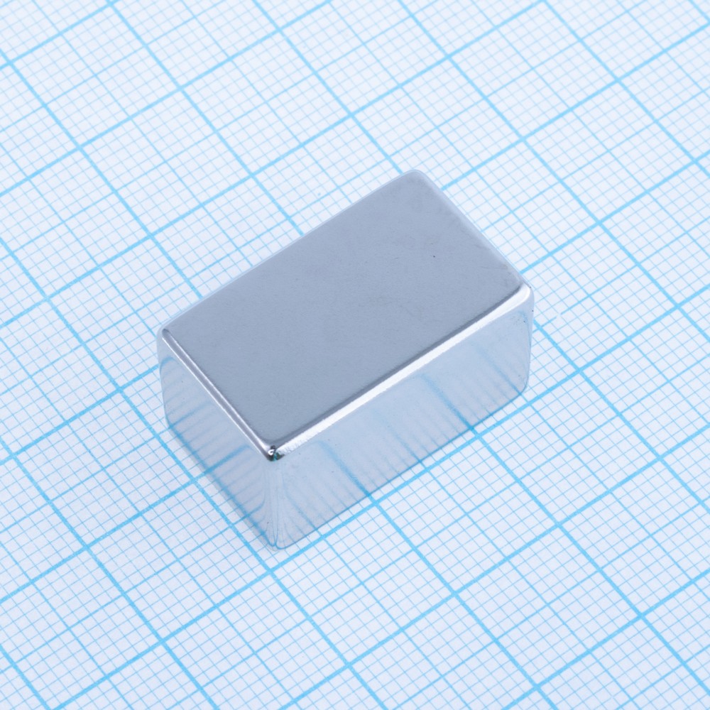 Магніт N38, NdFeB, Ni + Cu + Ni,  Block, 25x15x15mm