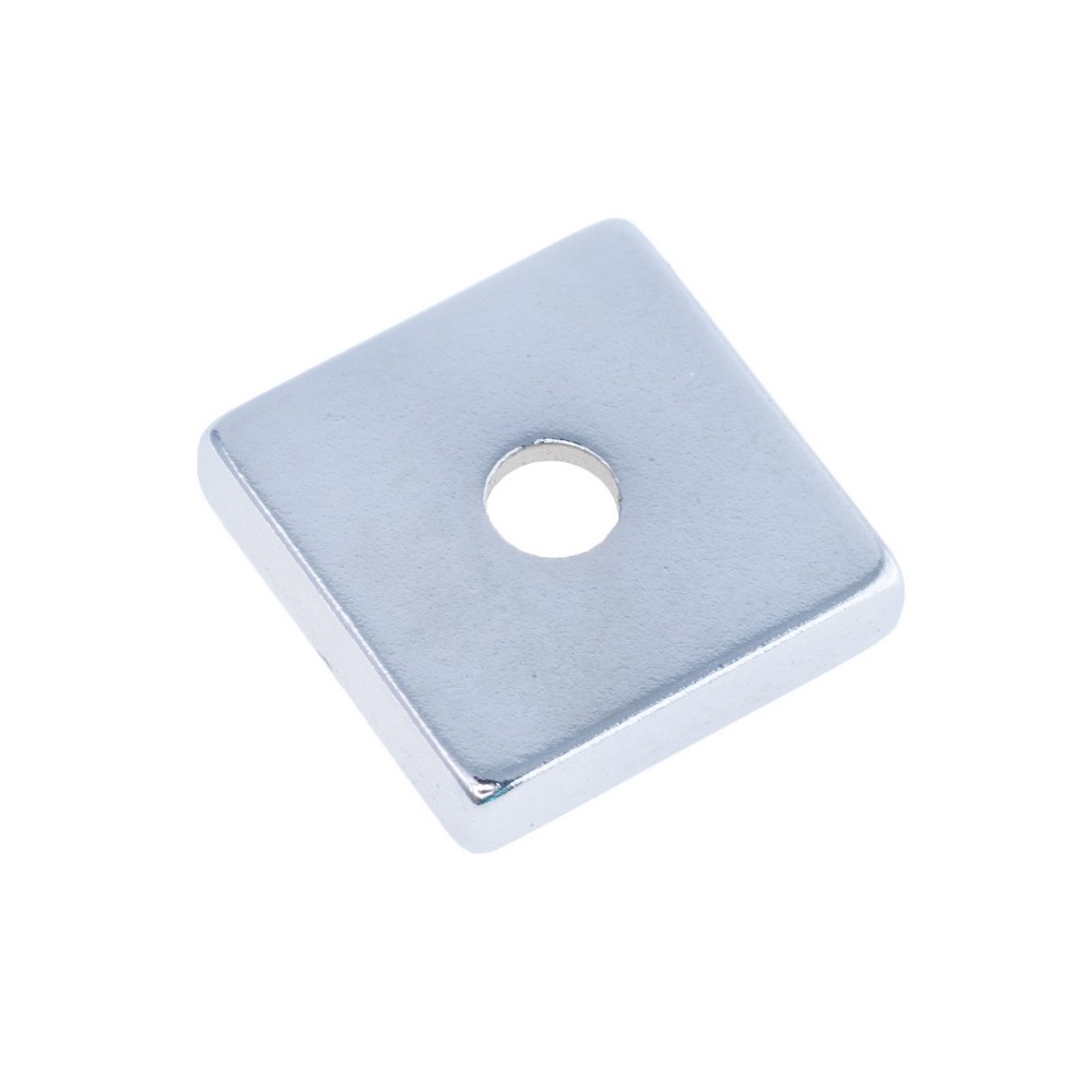 Магніт N38, NdFeB, Ni + Cu + Ni Block NdFeB Magnet with Countersunk, 12x12x3mm х d7/3