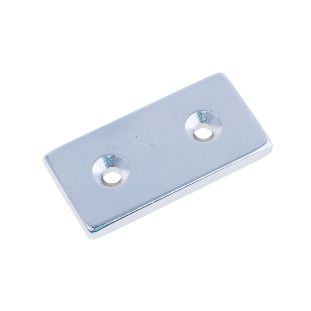 Магніт N38, NdFeB, Ni + Cu + Ni Block NdFeB Magnet with Countersunk, 40x20x4mm х d7/3,5X2