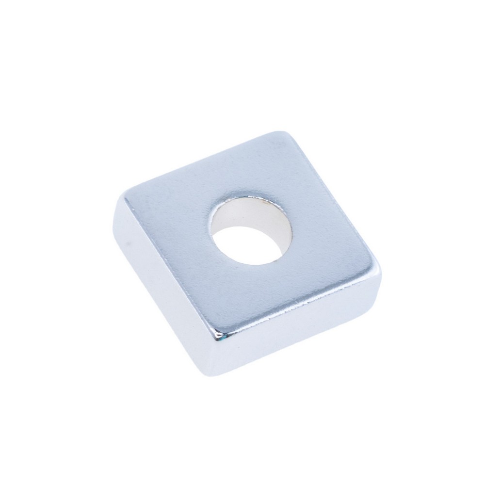 Магніт N38, NdFeB, Ni + Cu + Ni Block NdFeB Magnet with Countersunk, 10x10x4mm х d6,5/4