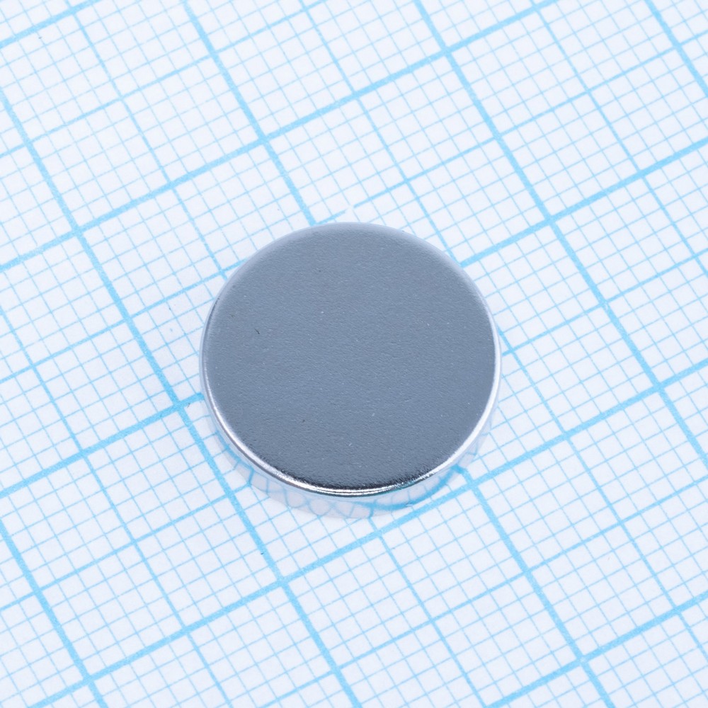 Магніт N38, NdFeB, Ni + Cu + Ni,  Cyl, D14 x 3mm