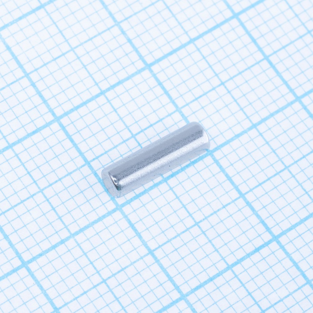 Магніт NdFeB, диск/циліндр D3 x 10 mm (N38), Ni + Cu + Ni (нікель)