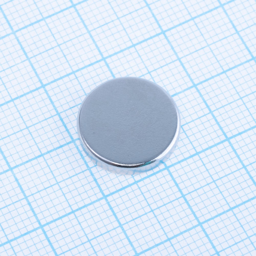 Магніт N50, NdFeB, Ni + Cu + Ni,  Cyl, D15 x 3mm