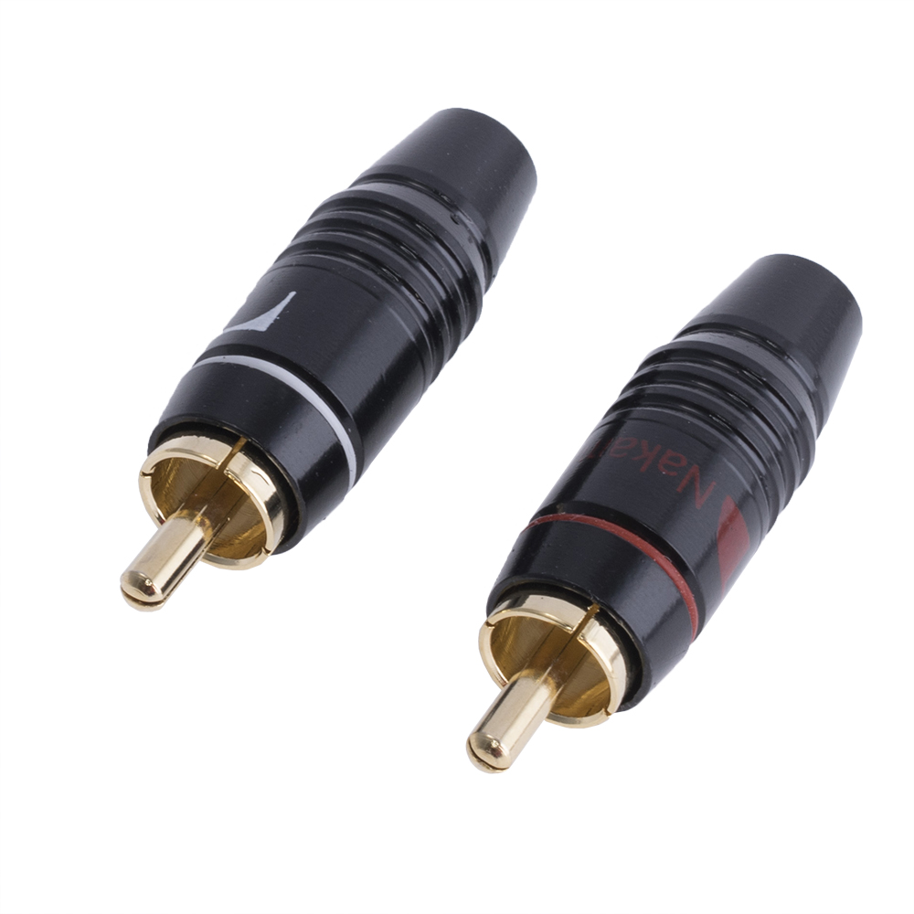 Nakamichi Hifi 24K Gold plated RCA Plug Audio speaker Cable Connector