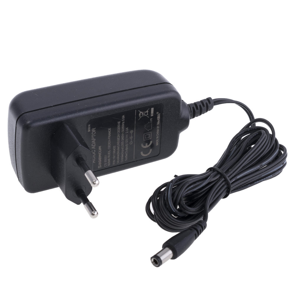 Блок живлення з вилкою 24W 12V, роз'єм:2.5x5.5мм, NBSE24120200HE (NBS24K120200HE)