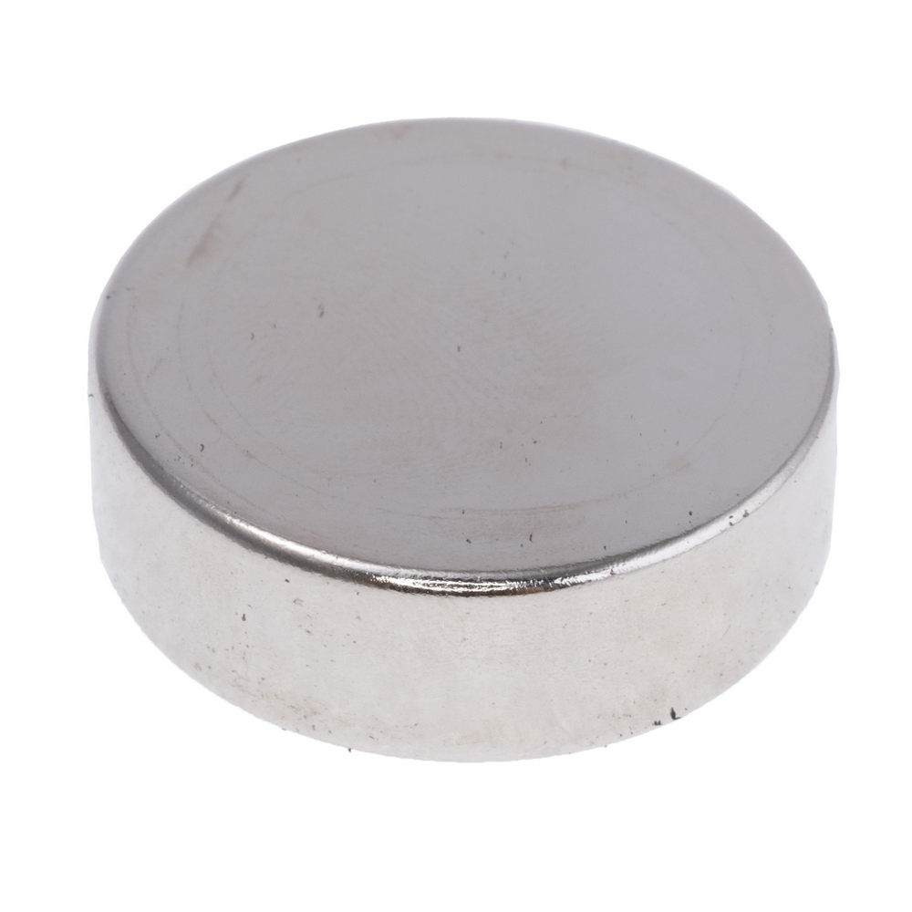 Магніт NdFeB, диск/циліндр D30 x 10 mm (N38), Ni + Cu + Ni (нікель)