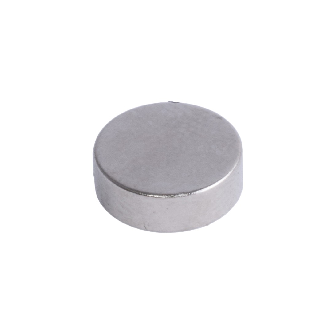 Магніт NdFeB, диск/циліндр D7,5 x 2,5 mm (N38), Ni + Cu + Ni (нікель)