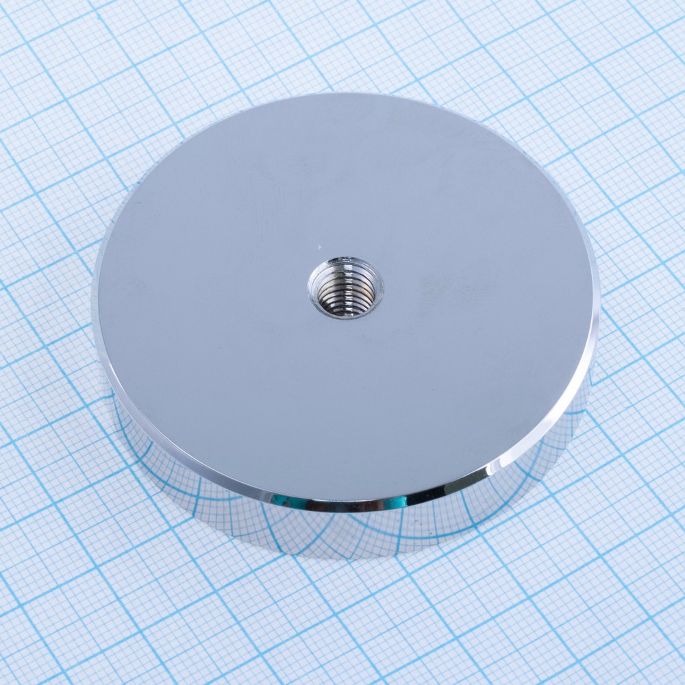 Магніт NdFeB, диск/циліндр D60 x12 mm (N38), Ni + Cu + Ni (нікель)