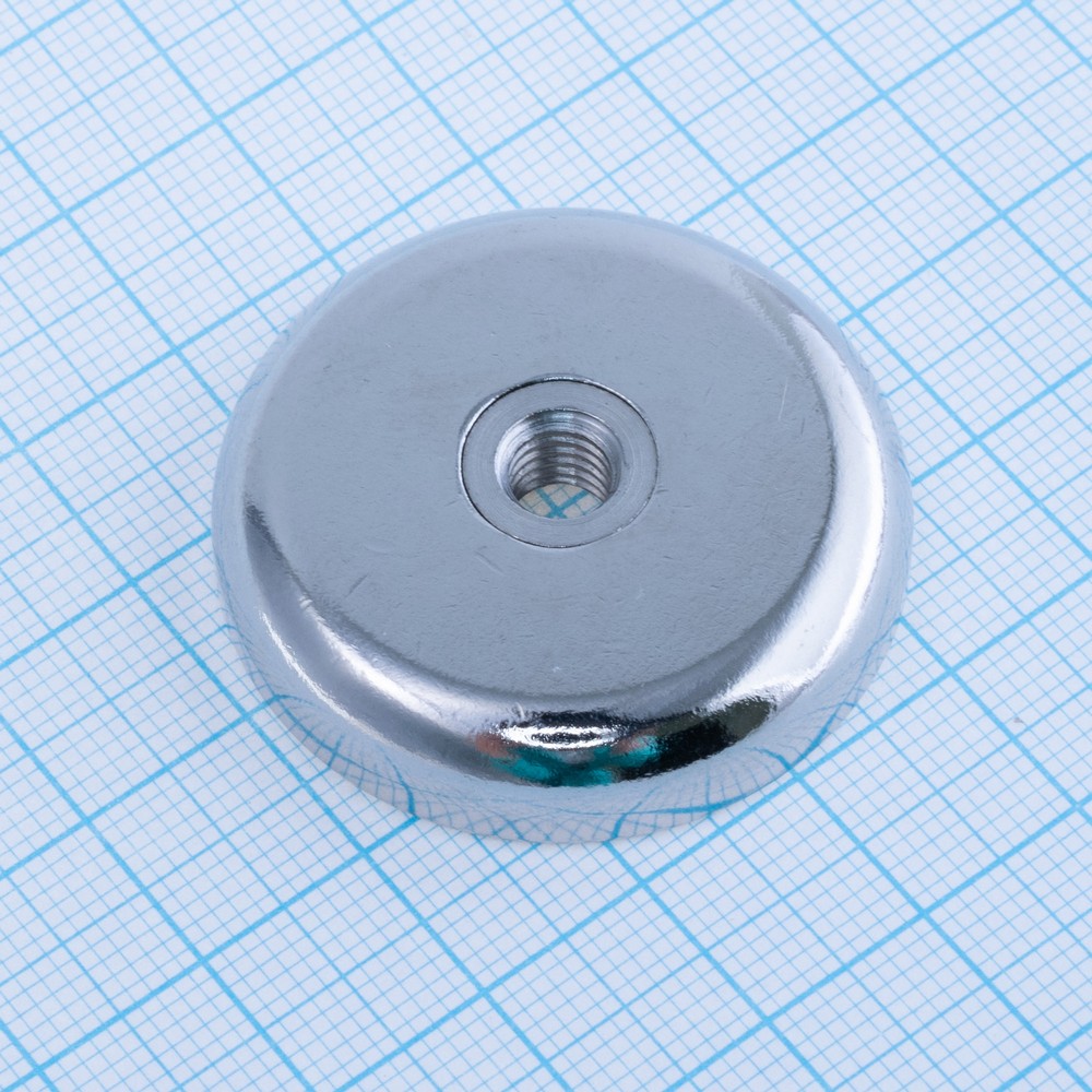 Магніт NdFeB Pot Magnet with Internal Thread, N38, Ni coating,Magnetized, NH36