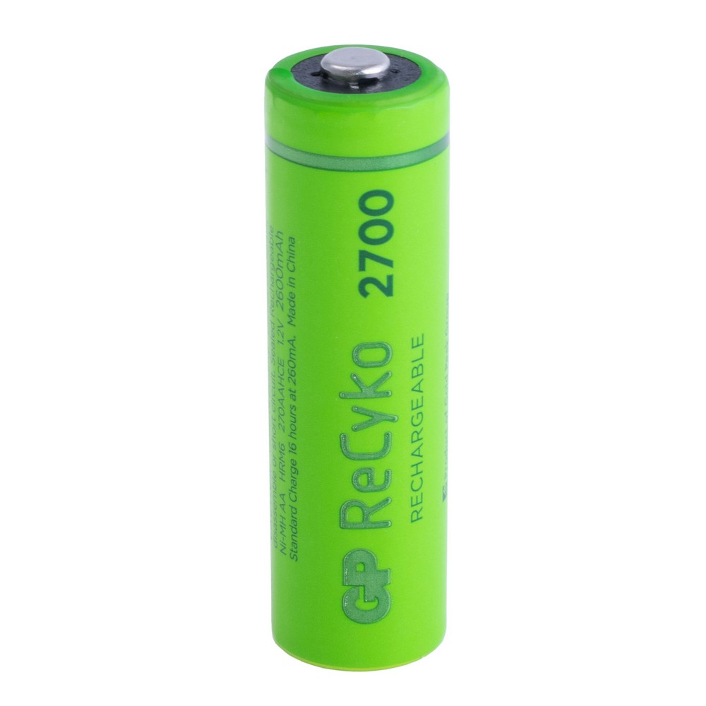 NiMH 2700mAh, 1,2V, AA GP Batteries, нікель-метал-гідридний акумулятор GP270AAHCE-2GBE4 ReCyko