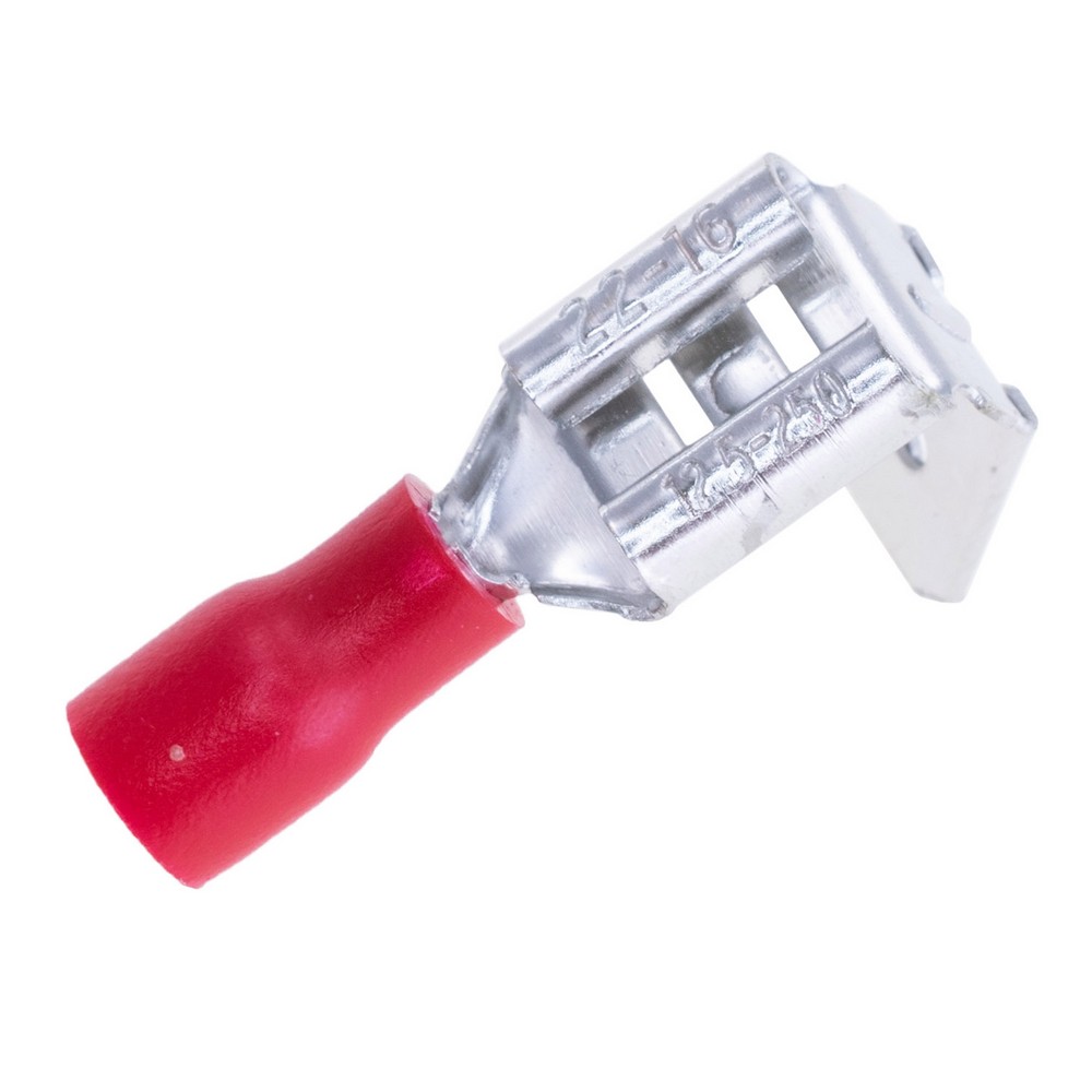 Наконечник червоний, плоский  латунь"мама" 6,3мм на провід 1,5 mm², HPBDD1.25-250 Red