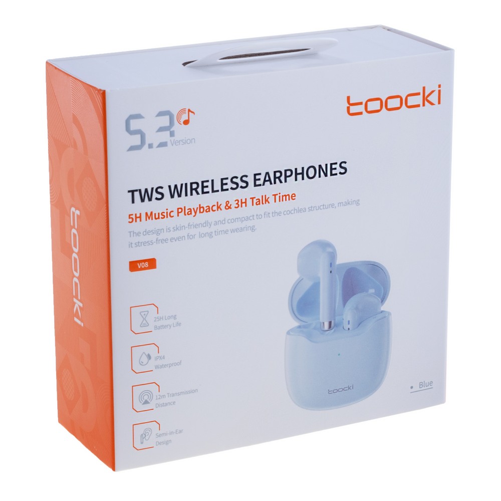 Навушники Bluetooth 5,3 HiFi, блакитні, TTWS-V0802
