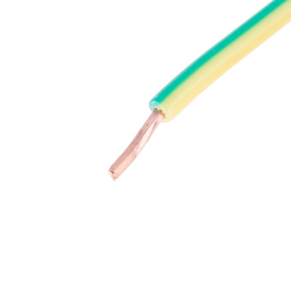 Провід одножильний 0.5mm² (20AWG, 1xD0.8mm, мідь, PVC) жовто-зелений