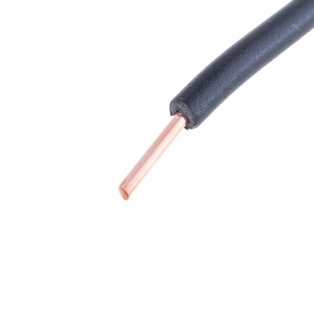 Провід одножильний 0.5mm² (20AWG, 1xD0.8mm, мідь, PVC) чорний