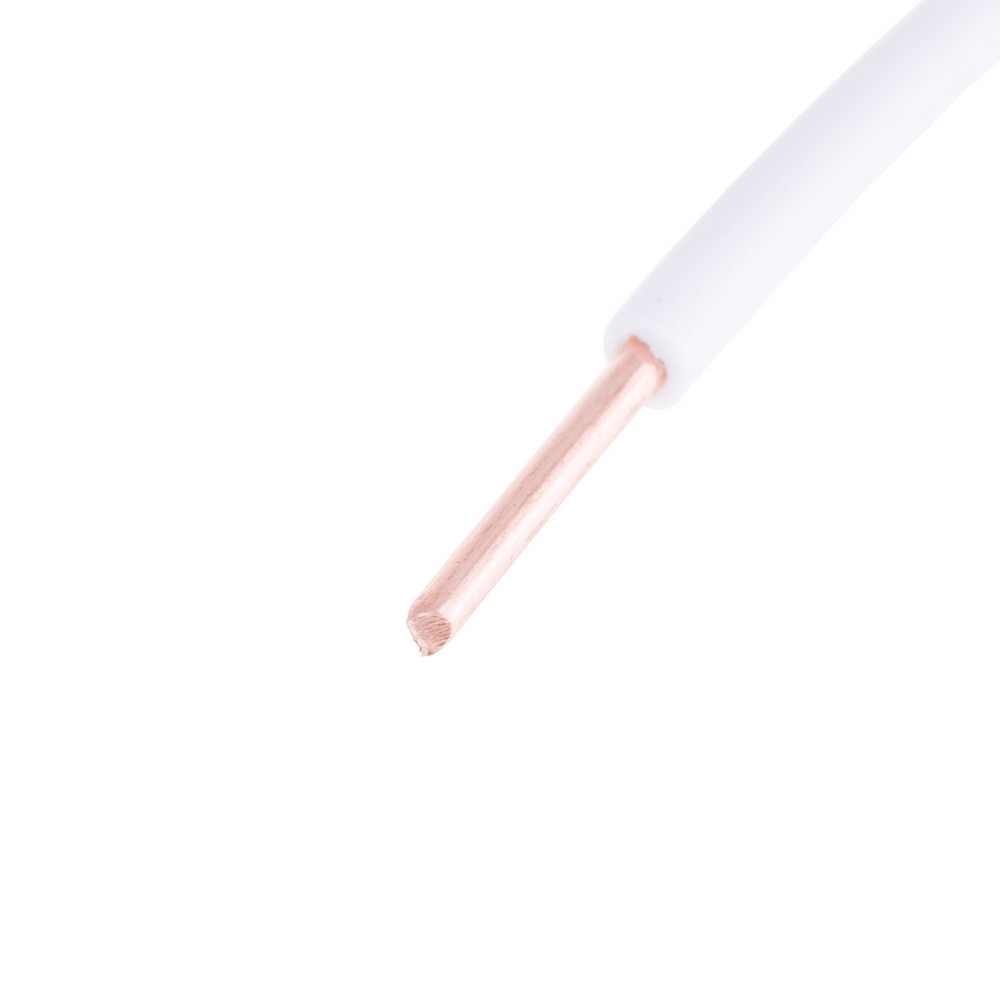 Провід одножильний 2.5mm² (14AWG, 1xD1.78mm, мідь, PVC) білий